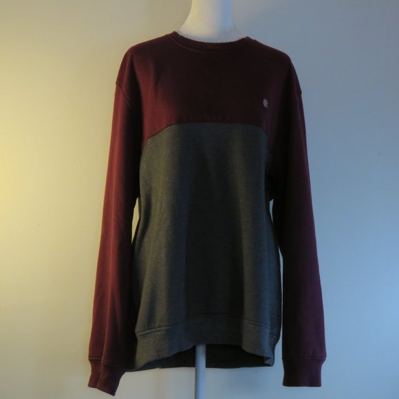 IZOD Advantage Performance Stretch Long Sleeve Gray & Burgundy Shirt Size L C825 - Picture 2 of 7
